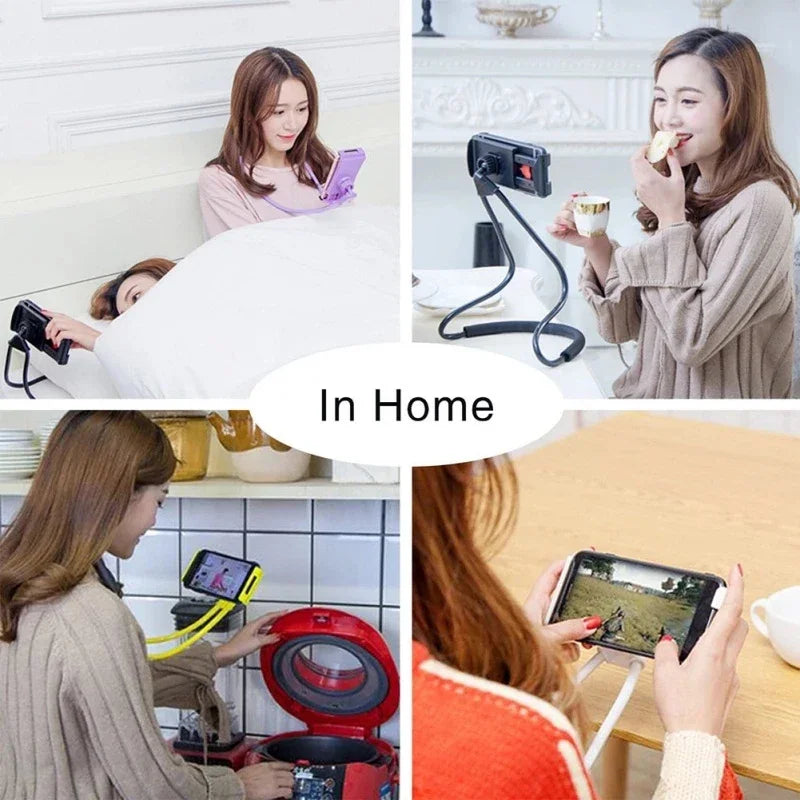 Flexible Neck Phone Holder - 360° Hands-Free Lazy Bracket Stand for iPhone, Samsung & Xiaomi