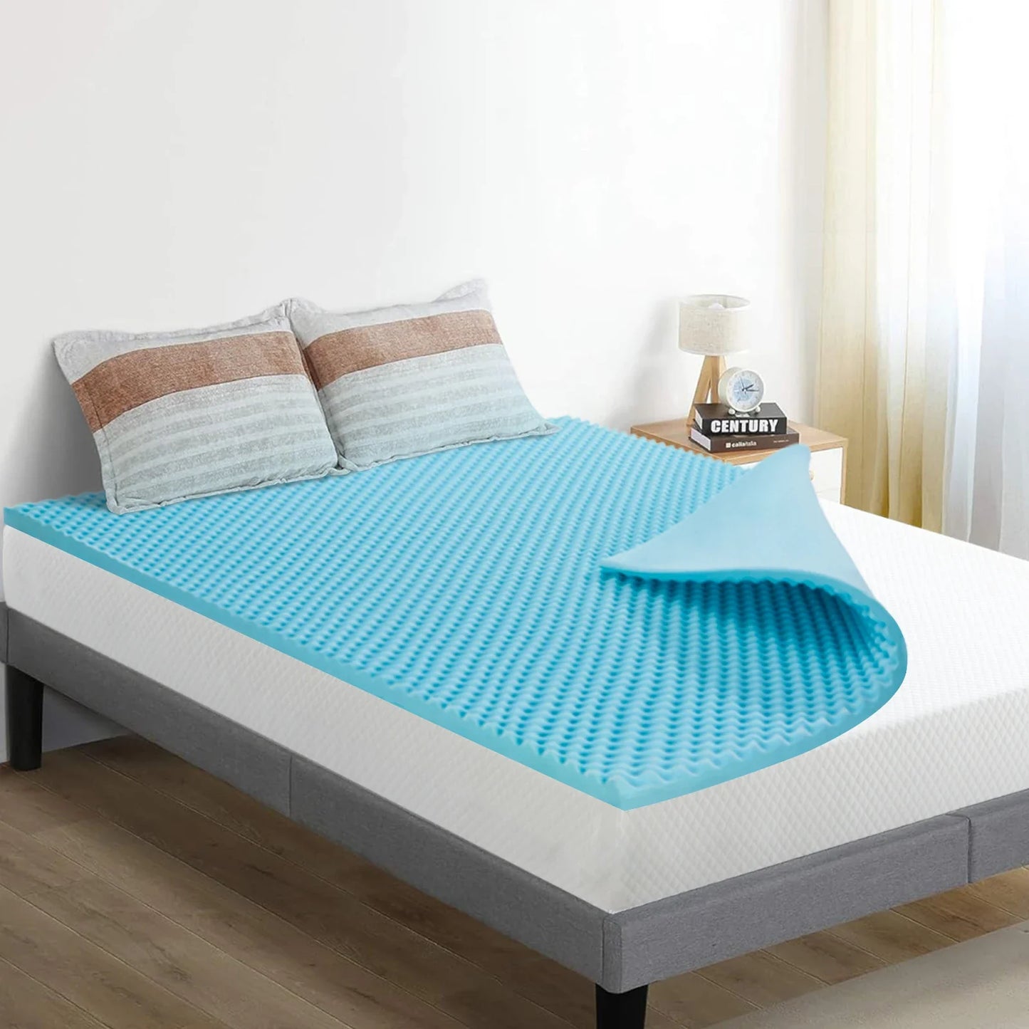 4" Memory Foam Mattress Topper - Outdoor & Indoor Use, Pressure-Relieving Yoga Pad, CertiPUR Certified