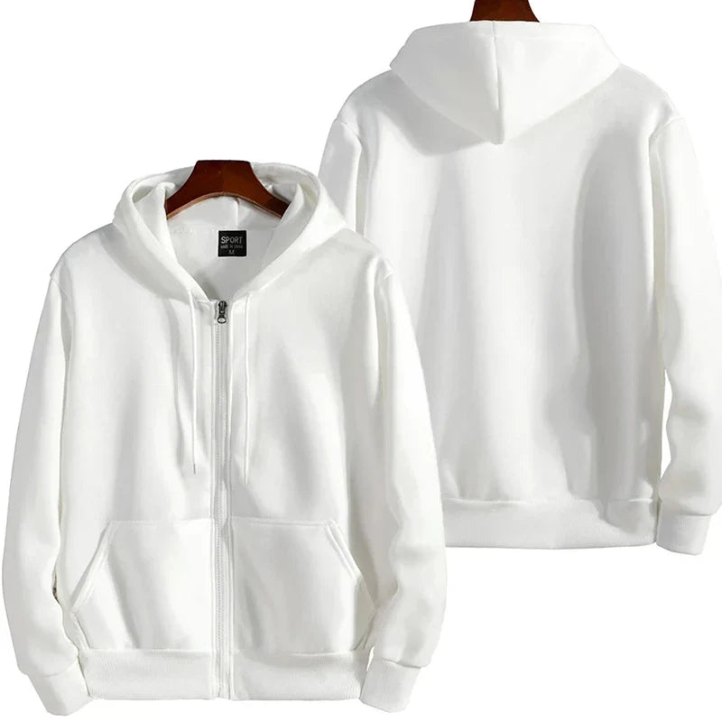 Men's Zipper Hoodie – Casual Long Sleeve Hooded Sweatshirt for Autumn & Winter – Loose Fit Sportswear Jacket