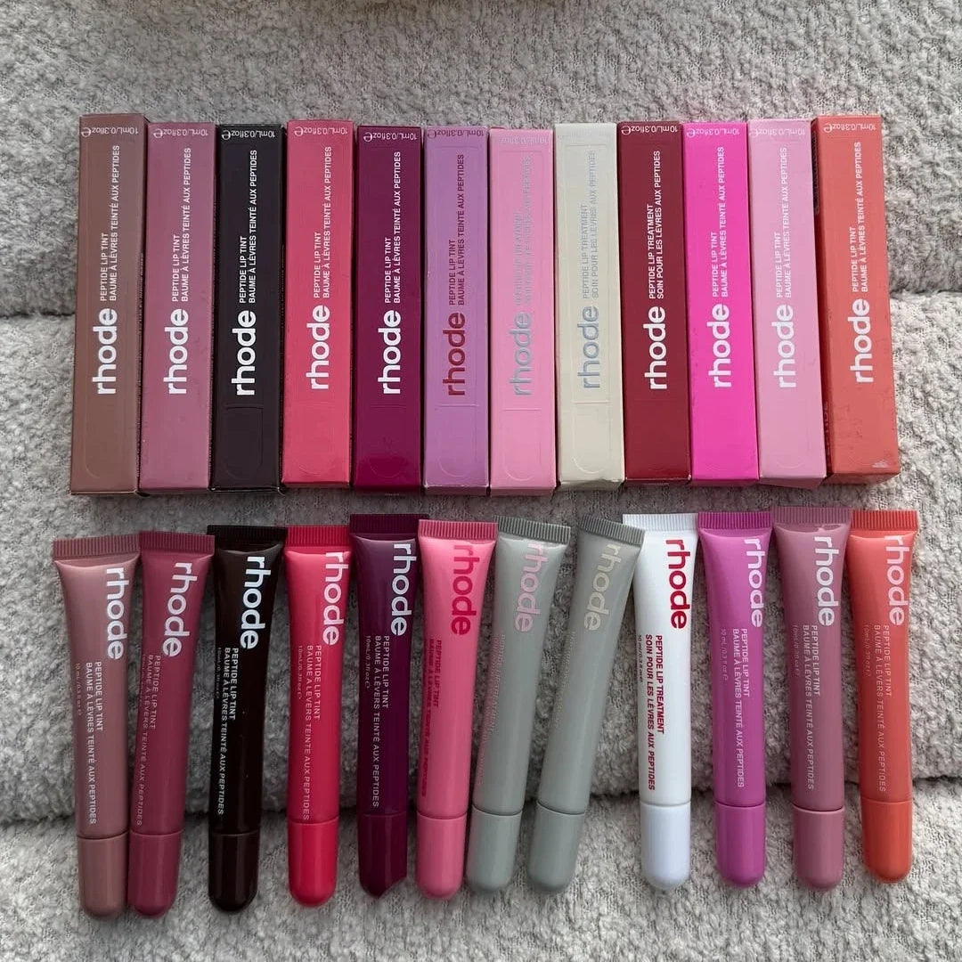 Rhod Moisturizing Lip Balm & Gloss - Mirror Shine Long Lasting Plumping Lip Oil with Ribbon Espresso Raspberry Toast Makeup
