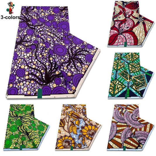 2026 Original African Wax Print Fabric - 100% Cotton Nigerian Ankara Batik Soft Pagne Material
