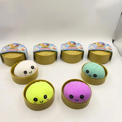 Colorful Dumpling Squishy Toy - Blind Box Stress Relief Squeeze Toy for Anxiety Relaxation and Fun