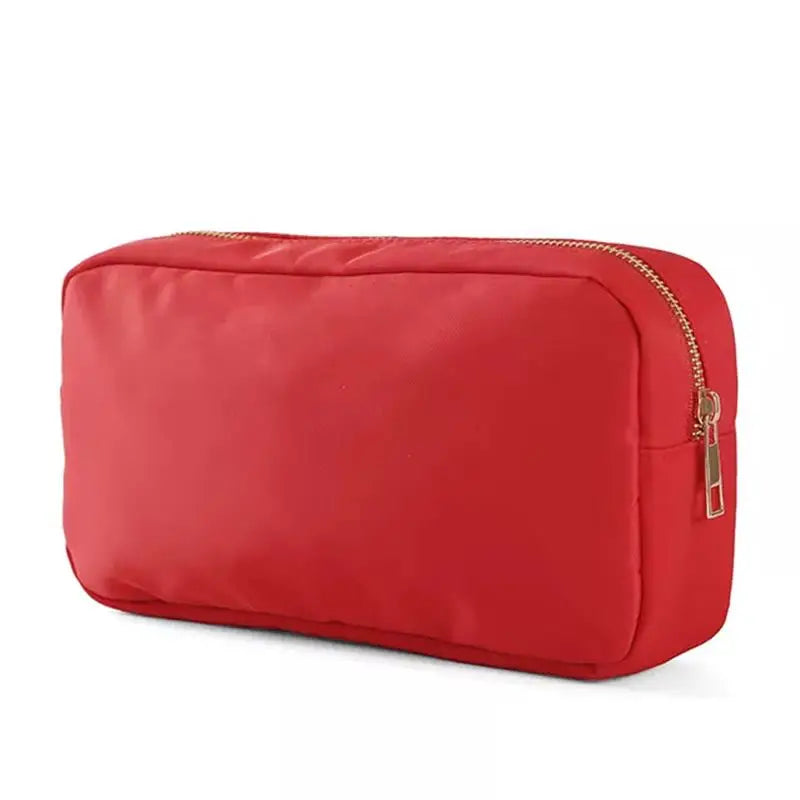 Multi-Color Nylon Cosmetic Bag - Large Zipper Makeup Pouch & Toiletry Organizer for Women and Girls