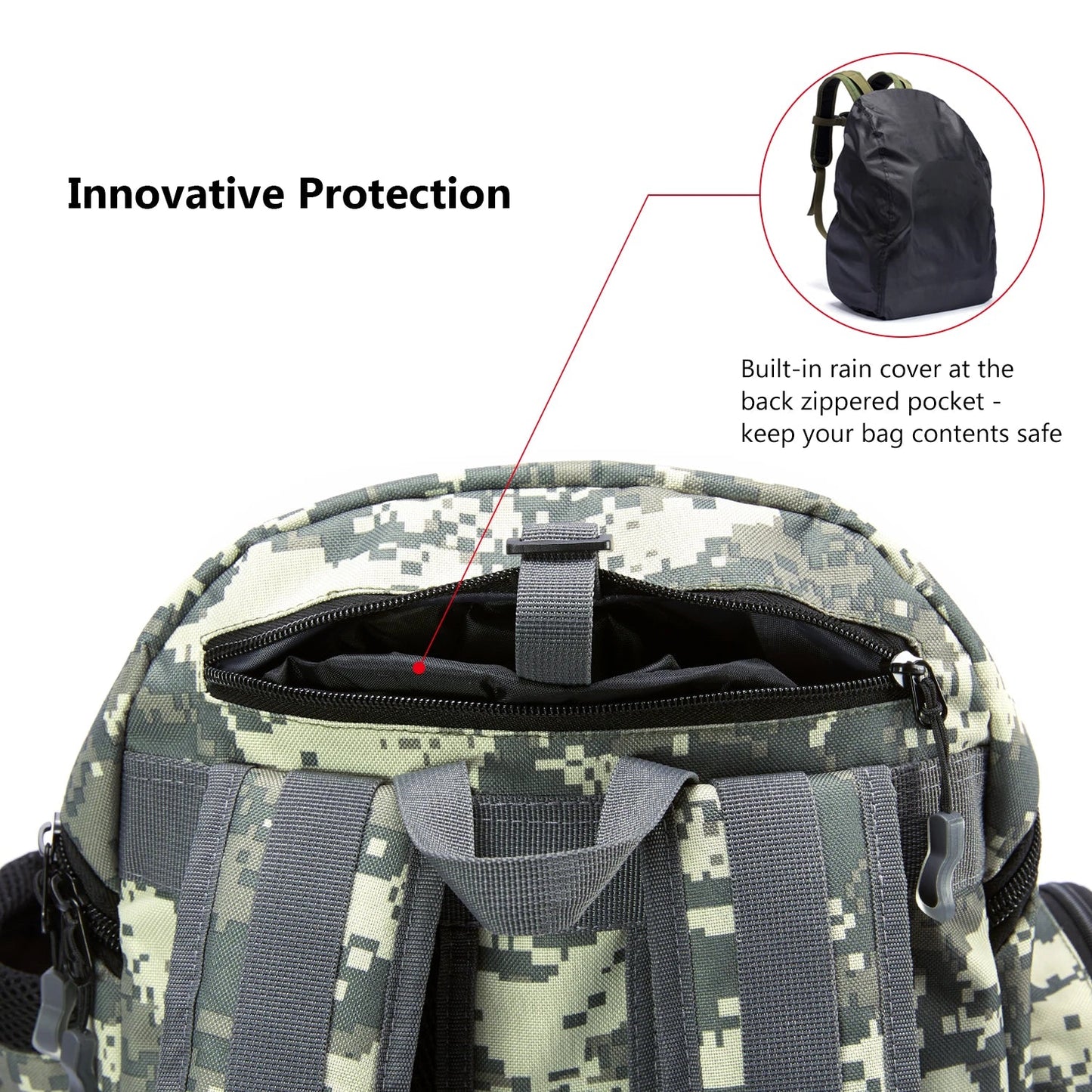 Bassdash Tactical Fishing Tackle Backpack – Lightweight Multifunctional Tackle Bag with Storage Boxes