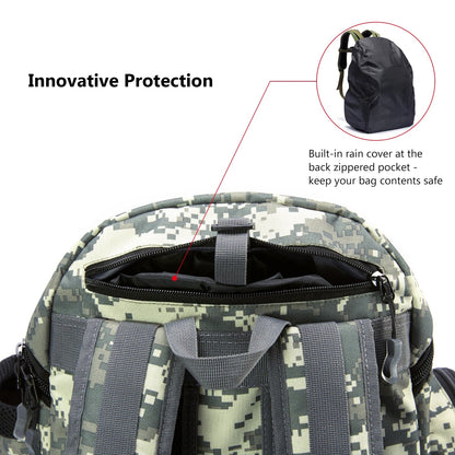 Bassdash Tactical Fishing Tackle Backpack – Lightweight Multifunctional Tackle Bag with Storage Boxes