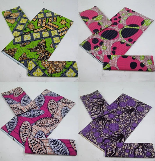 100% Cotton Ankara Fabric - High Quality African Print Batik Real Wax Pagne 6 Yards for Stylish Sewing