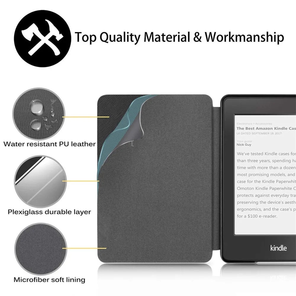 Soft TPU Case for Kindle Paperwhite - Compatible with 2016-2022 Models (1st-11th Gen), 6" & 6.8" - Protective Pouch Cover Funda