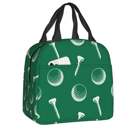 Golf & Beer Insulated Lunch Bag - Reusable Thermal Cooler for Work, School & Sports