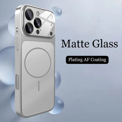 Original Glass Nano Matte Case – Magnetic MagSafe Wireless Charging Armor Cover for iPhone 17 Pro Max, 16, 15, 14, 13 Pro Max, 17 Air