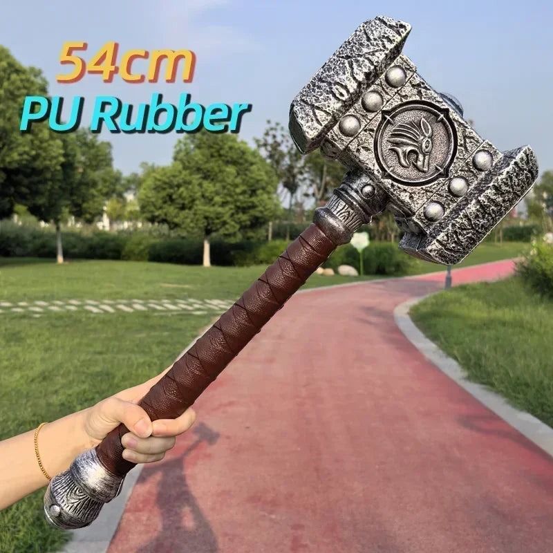 WOW Minotaur Hammer Prop - PU Orc Warrior Model Toy for Cosplay, Outdoor Games & Collectors