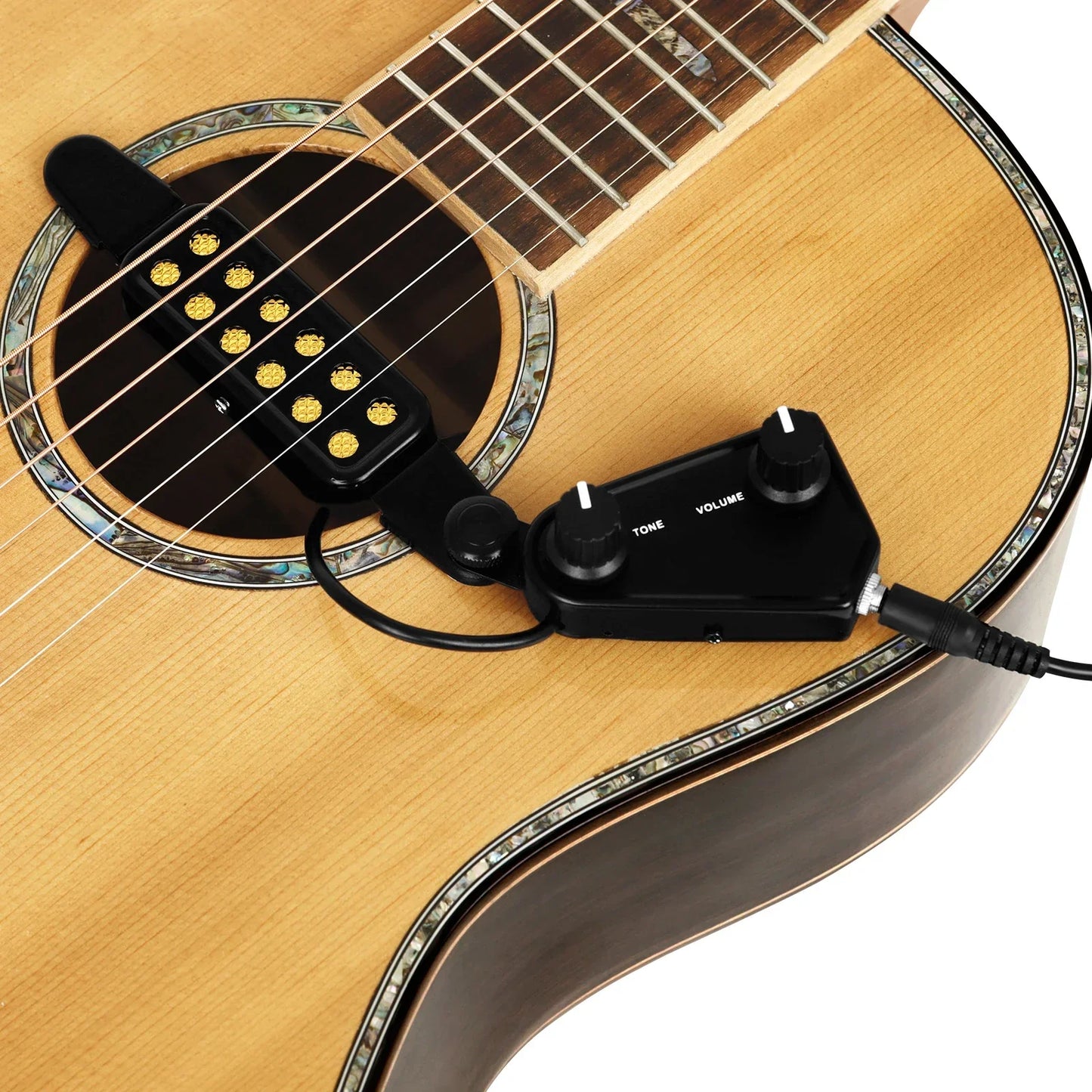 IRIN Acoustic Guitar Magnetic Sound Hole Pickup – Transducer with Audio Cable for Guitar Amplification & Instrument Accessories