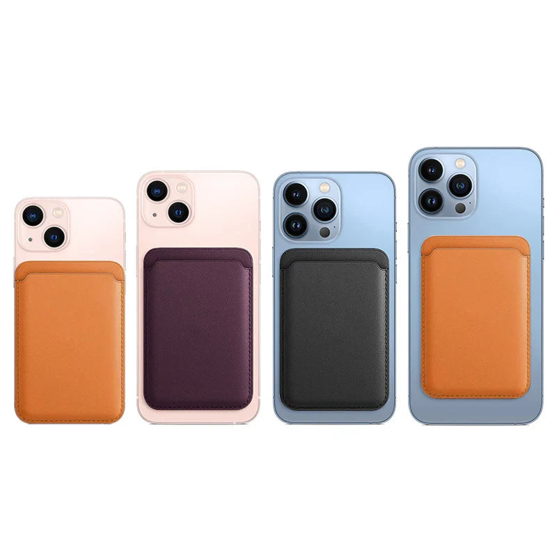 Luxury Magnetic Leather Wallet Case for iPhone 12–16 Pro Max — MagSafe Card Holder Phone Cover