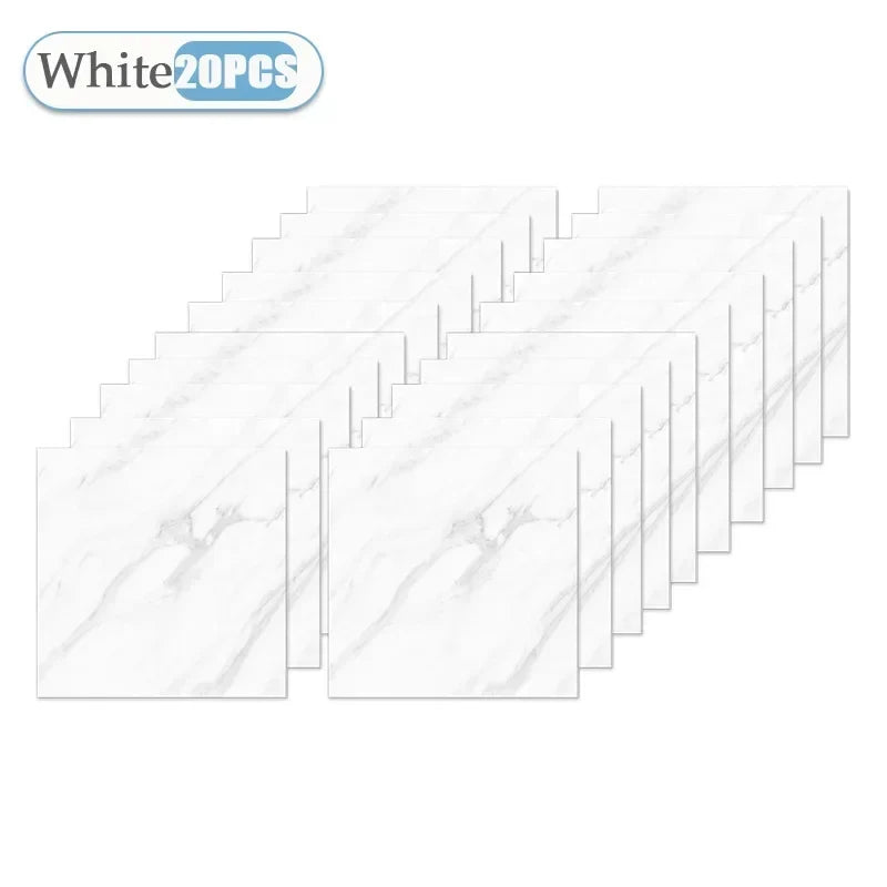 Self Adhesive Tile Wallpaper Stickers - 10/20/40PCS Waterproof 30x30cm Floor Decals for Kitchen, Bathroom & Home Decor