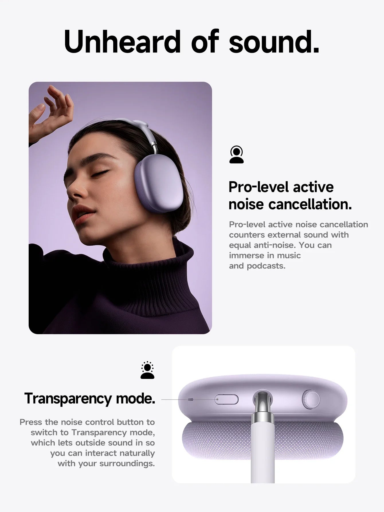 HOCO W65 Plus ANC Bluetooth Headphones – Wireless Over-Ear Noise Cancelling HiFi Sport Headset with Control Button