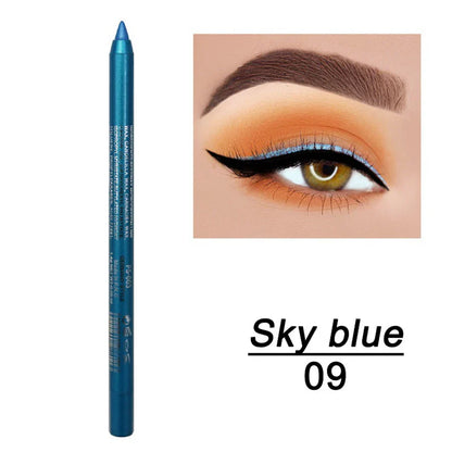 14 Color Metallic Eyeliner Pen – High Pigmented, Pearly Shimmer, Smokey & Punk Style, Long-Lasting & Waterproof