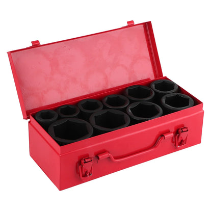 10PCS Metric Deep Impact Socket Set - 3/4-Inch Drive 6-Point Auto Repair Tools 22-50mm