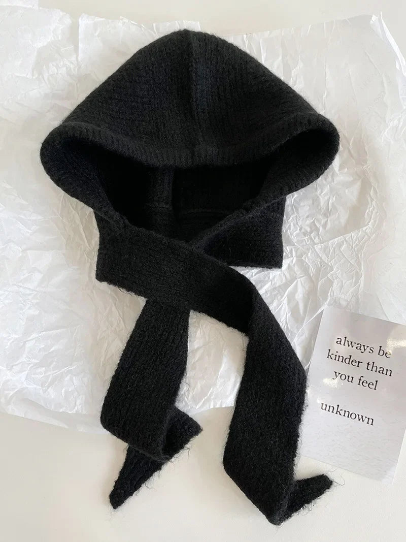 Knitted Beanie Cap for Men & Women – Winter Warm Unisex Hooded Hat with Neck Collar Scarf, Ski Balaclava
