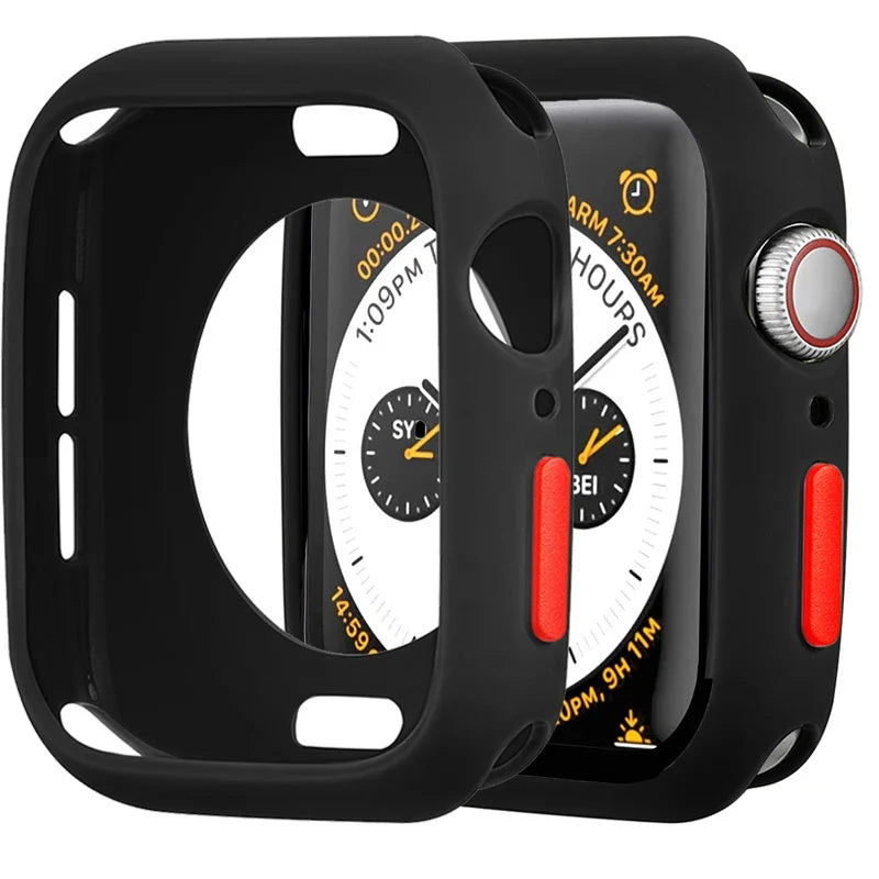 Apple Watch Silicone Case Cover - Soft Bumper Protective Accessory for Ultra 49mm Series 9 8 7 SE 6 5 45mm 41mm 44mm 40mm
