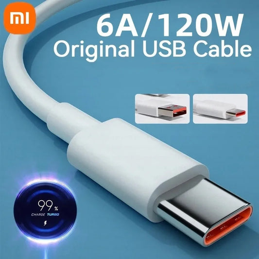 Xiaomi 120W Turbo USB Type C Charging Cable - 6A Fast Charger For Mi, Redmi And Poco Devices