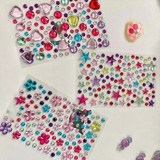 Glitter Face Rhinestone Stickers - Kids Eye & Face Diamond Jewels for Festival Makeup, Parties & Creative Looks