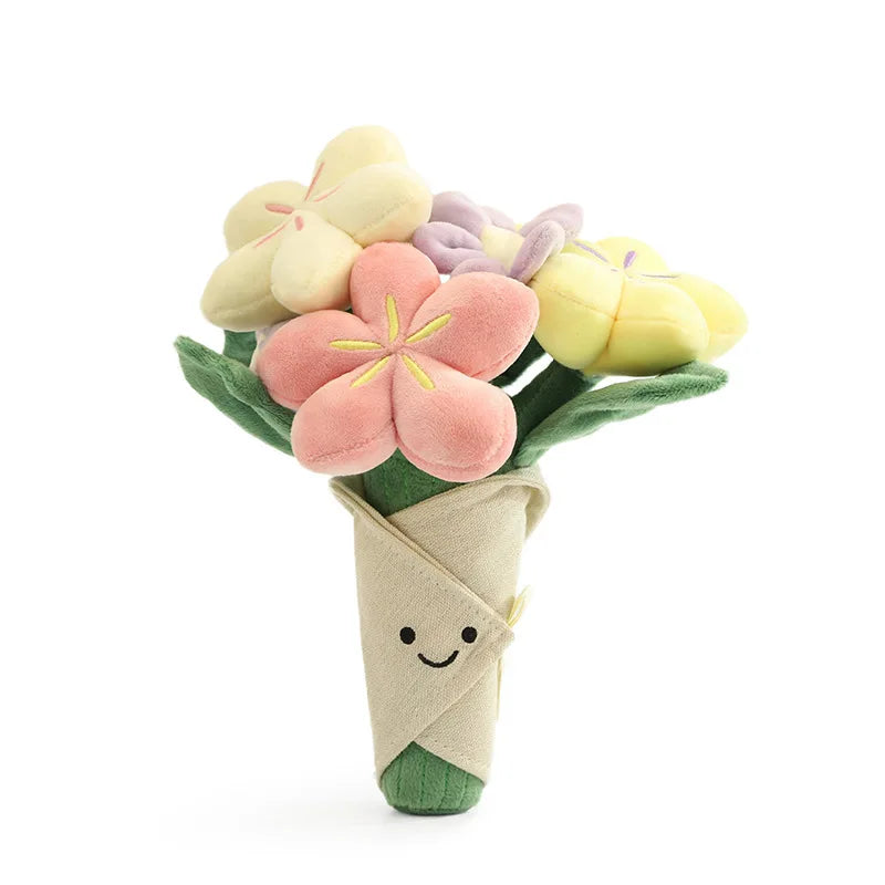Cute Floral Bunny Plush Gift - Leopard Bunny Barcelona Bear Cake Bunny Bouquet Design Birthday Present Essential