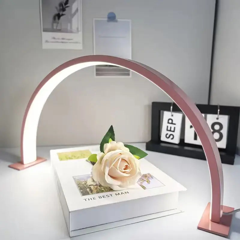 9New Moon Nail Work Lamp – Three-Color USB Beauty Desk Lamp for Nail Art & Eyelash, Black/White/Pink