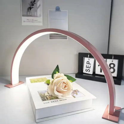 9New Moon Nail Work Lamp – Three-Color USB Beauty Desk Lamp for Nail Art & Eyelash, Black/White/Pink