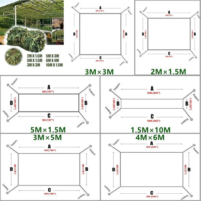 4Mx5M/4Mx6M Hunting Camouflage Net - Woodland Camo Shade Shelter for Camping, Vehicles, Privacy & Outdoor Use