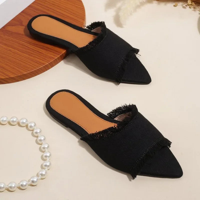 Women’s Summer Flats & Cowboy Sandals – Pointed Toe Flip Flops Casual Beach Dress Shoes