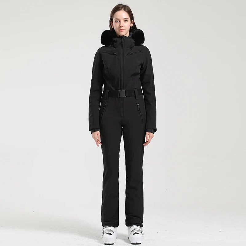 Gsou Women’s Winter Snow Jumpsuit – One-Piece Ski Suit, Thermal Waterproof & Windproof Outdoor Sportswear for Snowboarding