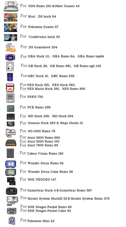 New DS Card 7800-in-1 Game Collection – R4 3DS Flash Card for NDSL, NDSi, 3DS, 2DS Adapter, Memory Burning Game Card