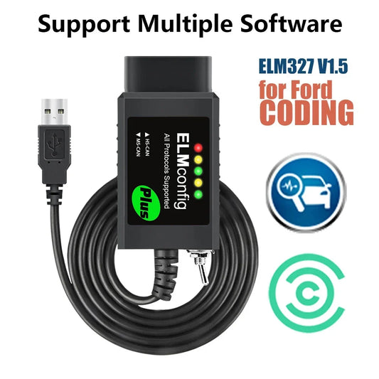 FORScan ELM327 USB OBD2 Scanner - HS CAN & MS CAN Diagnostic Tool for Ford Vehicles