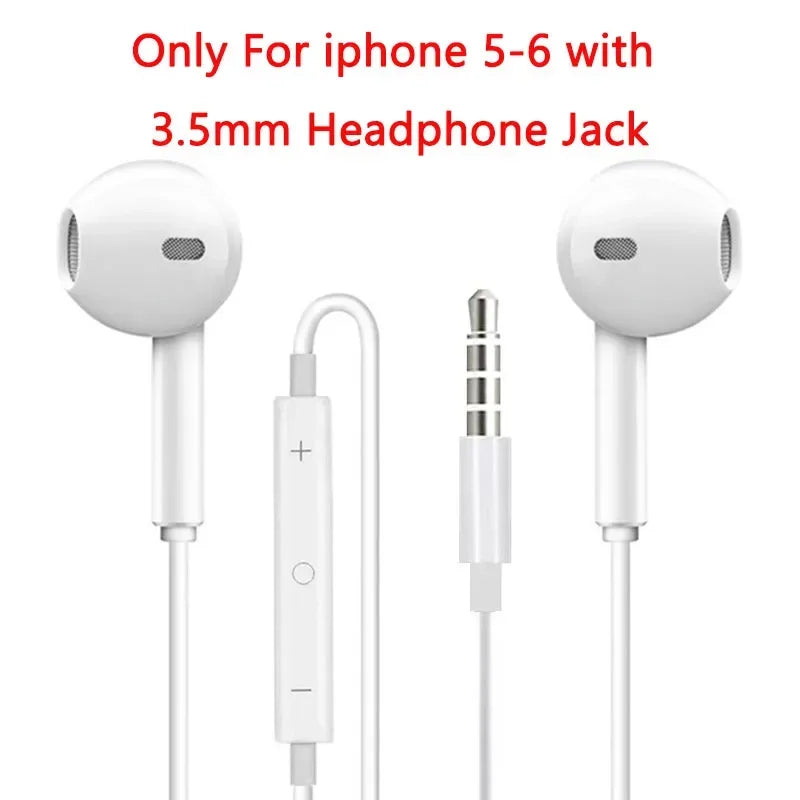 Apple iPhone Earphones — Original Wired Headphones for iPhone 7–16 Pro Max with USB-C, Lightning, 3.5mm
