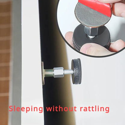 Adjustable Threaded Bed Shock Mount | Furniture & Cabinet Stabilizers | Self-Adhesive Headboard Stoppers