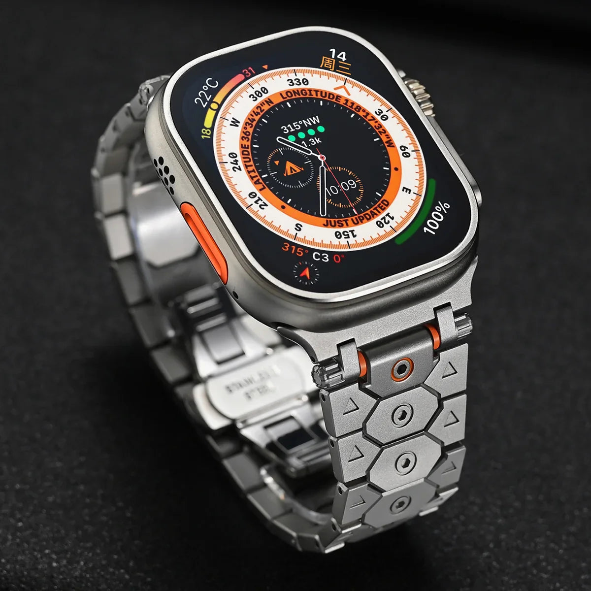 Luxury Titanium Metal Strap for Apple Watch — Stainless Steel Bracelet for Series 5-10 Ultra 2 (42mm-49mm)