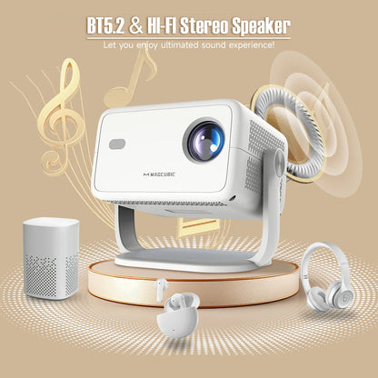 Magcubic L018 4K Android 11 Projector – 650 ANSI, Native 1080P, Auto Focus & Keystone, BT 5.2, WiFi 6, 360° Rotatable Portable Projector