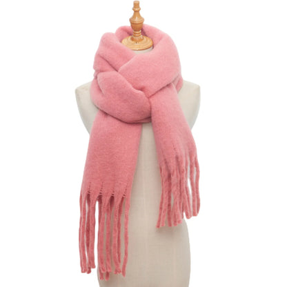 Luxury Women’s Winter Scarf – Cashmere Pashmina Shawl Wrap, Thick Soft Solid Tassel Scarf Long Stole