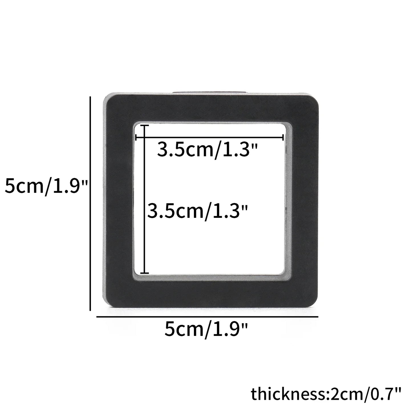 Black 3D Floating Display Case – Free-Standing Jewelry Storage for Rings, Earrings, Necklaces