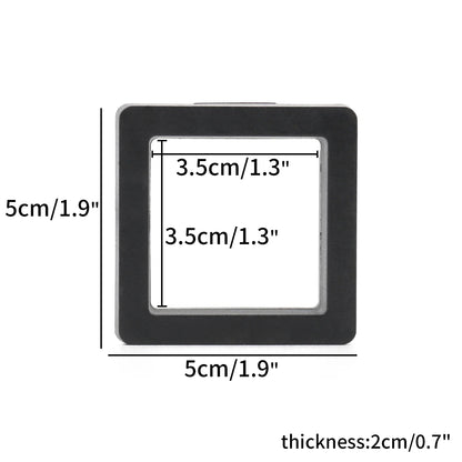 Black 3D Floating Display Case – Free-Standing Jewelry Storage for Rings, Earrings, Necklaces