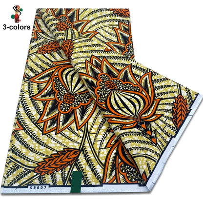 African Ankara Wax Fabric - 100% Cotton Soft Pink Pagne Fashion Print