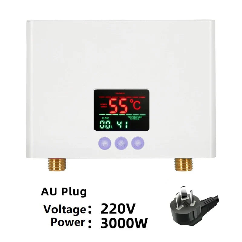 110V/220V Instant Water Heater 3000W/5500W | Wall-Mounted Electric Shower Heater for Bathroom & Kitchen Hot Water