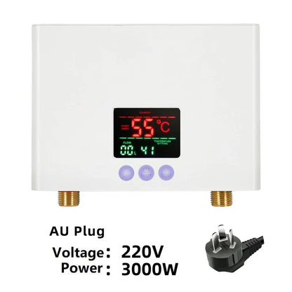 110V/220V Instant Water Heater 3000W/5500W | Wall-Mounted Electric Shower Heater for Bathroom & Kitchen Hot Water