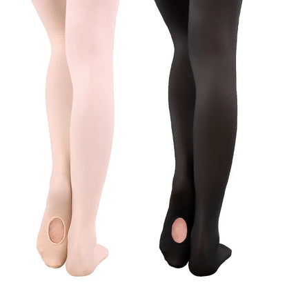 60D Convertible Ballet Tights - Seamless Dance Stockings with Foot Hole for Women
