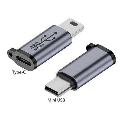 Multi Connector Adapter - Type C Female to Mini USB, Micro USB & iOS Conversion Adapter for Universal Device Compatibility