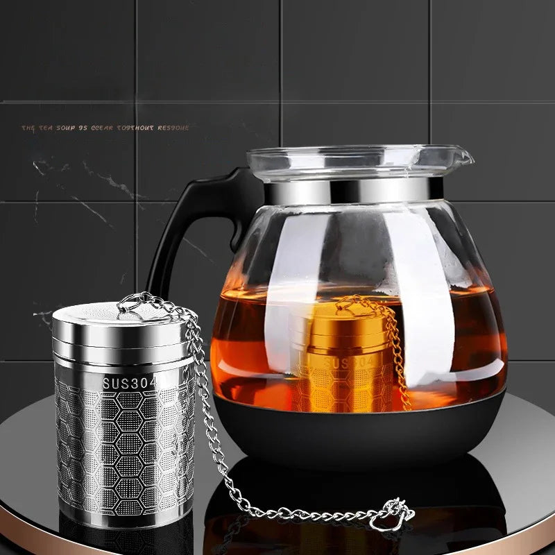 Stainless Steel Tea Infuser — Extra Fine Mesh Strainer with Extended Chain Hook for Loose Tea