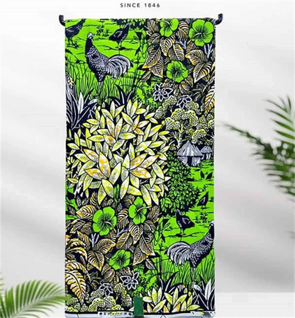 African Real Print Ankara Wax Fabric - Soft 100% Cotton Pagne 6 Yards