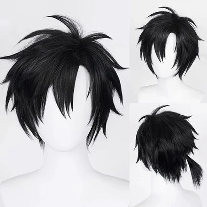 RANYU White Men’s Wig – Short Straight Synthetic Anime Hair, High-Temperature Fiber for Cosplay & Party