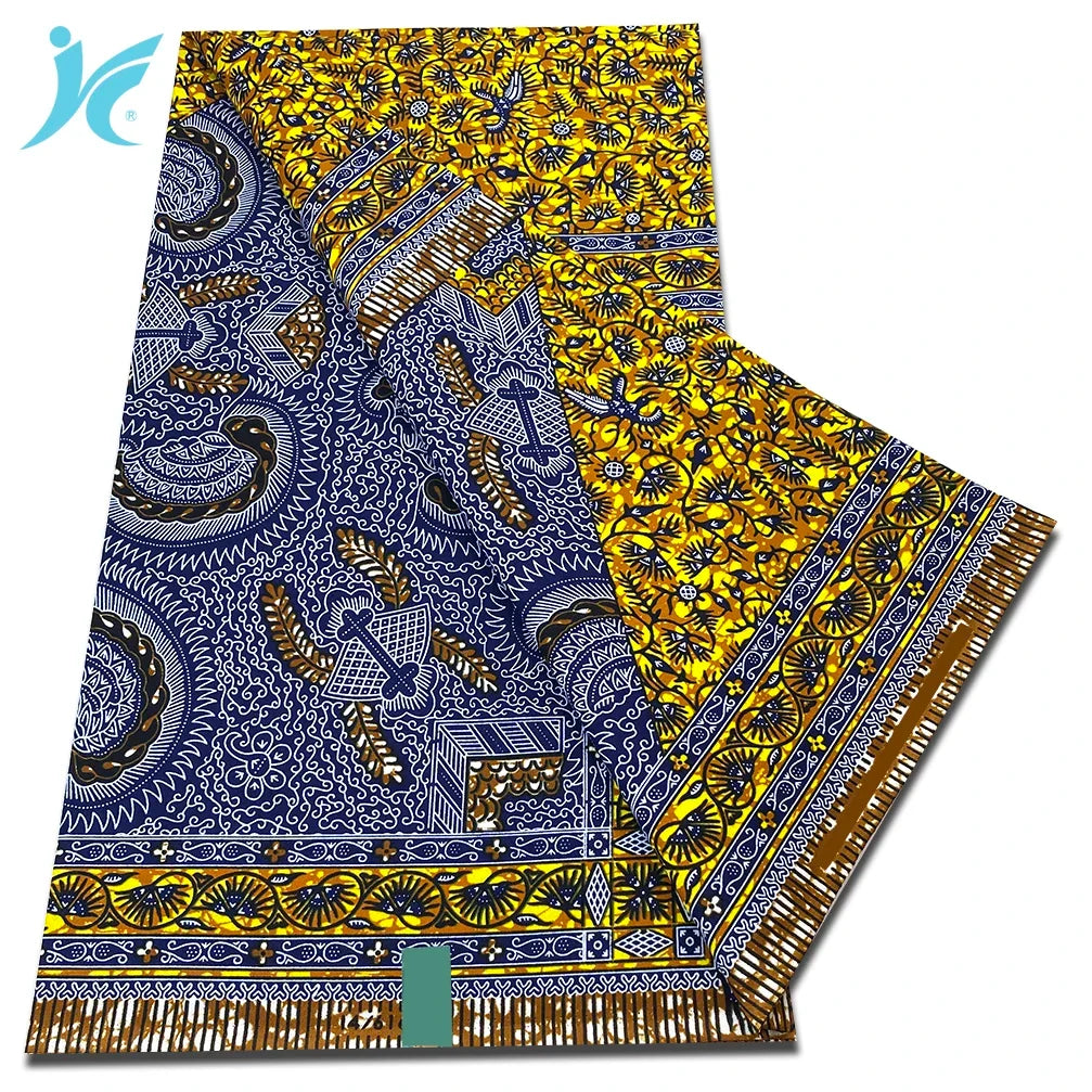 Classic African Wax Fabric - 100% Cotton Soft Ankara Pagne for Women's Dresses
