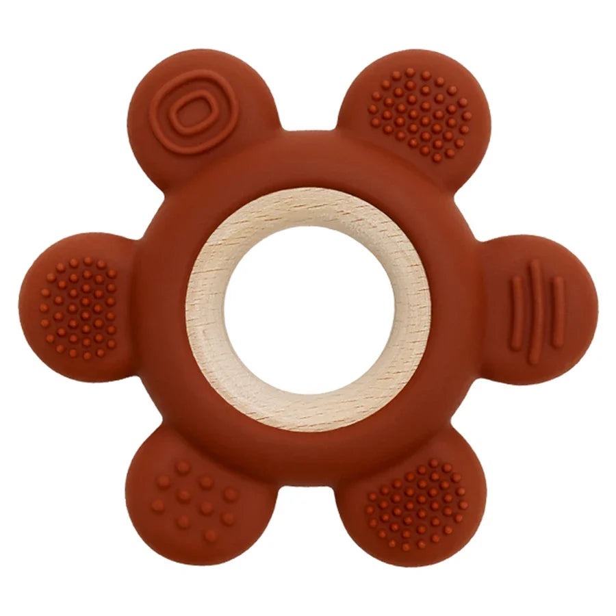 Baby Silicone Teether Necklace - Rudder Shape BPA Free Sensory Chewing Toy for Infant Teething Relief