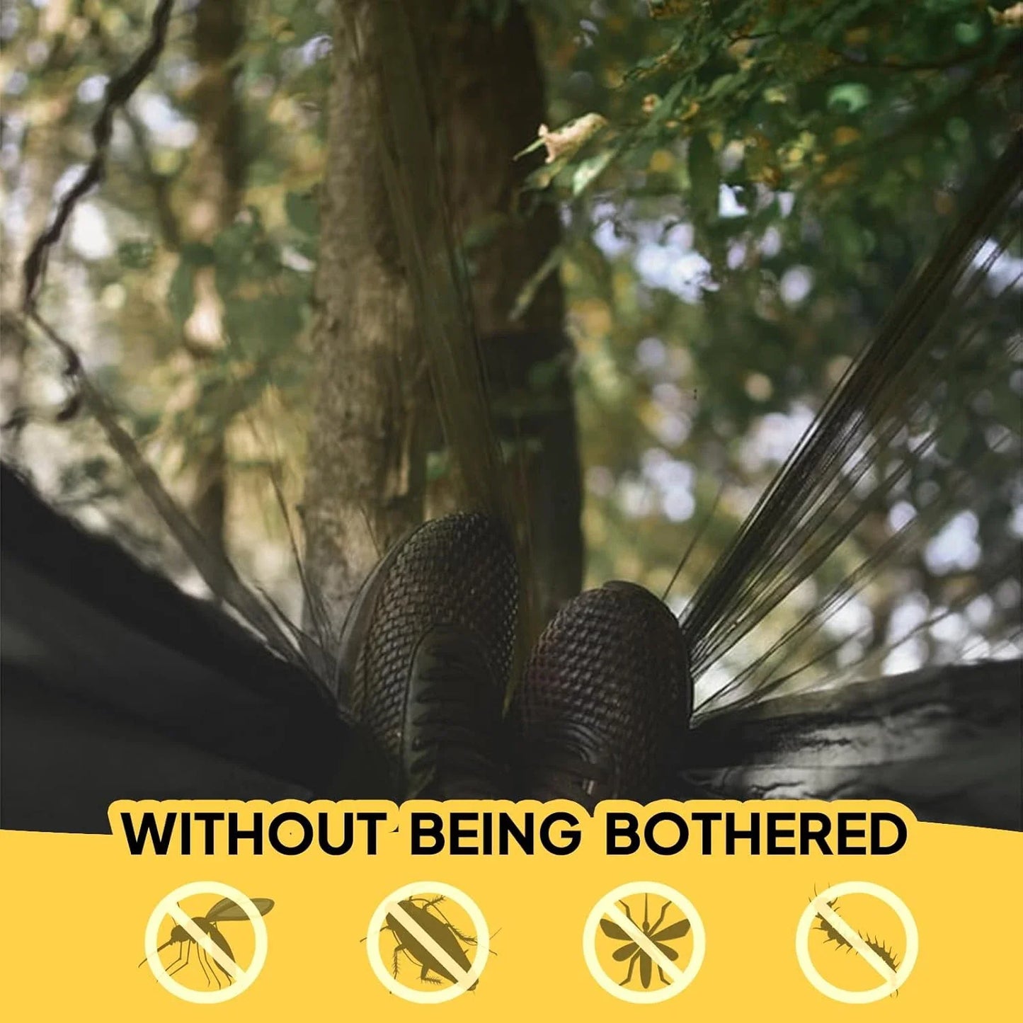 Lightweight Camping Hammock with Mosquito Net - Breathable 210T Nylon Outdoor Hammock
